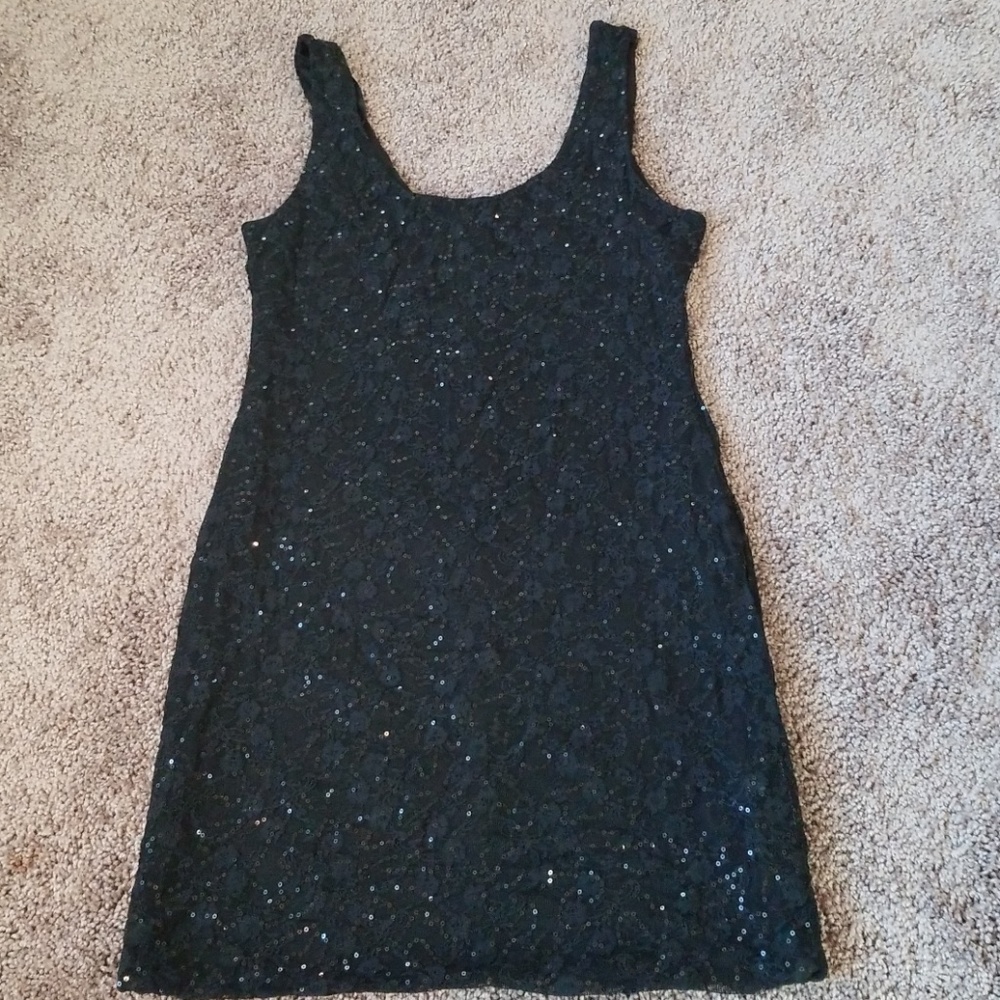 Black Lace Sequince dress
